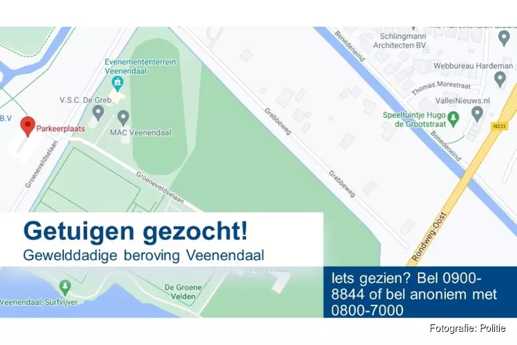 Getuigen gezocht gewelddadige beroving Veenendaal