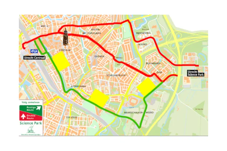 Utrecht test drukteborden tijdens fiets-spits om doorstroming te verbeteren